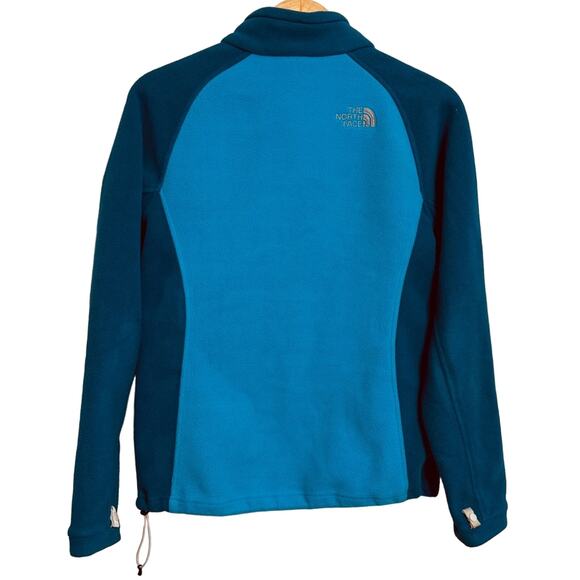 The North Face Colorblock Fleece Blue Green Womens Zip Coat Jacket M - Picture 2 of 5